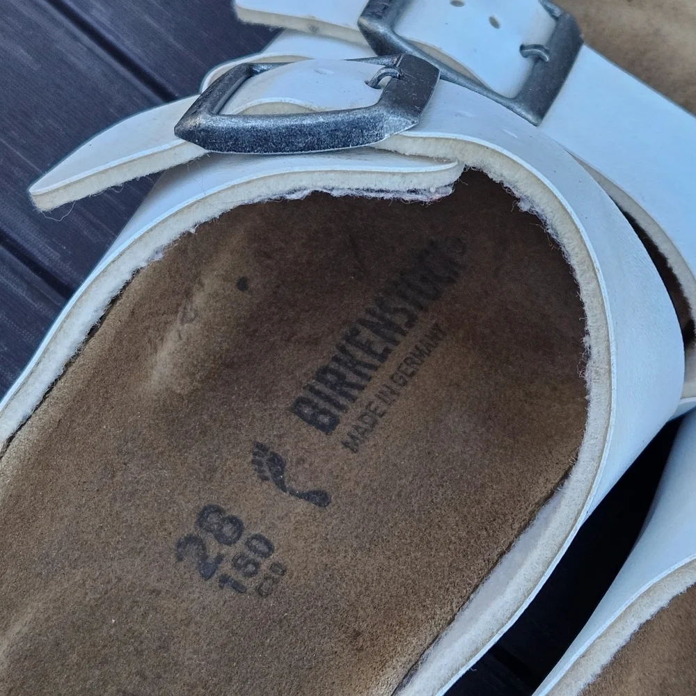 Birkenstock Arizona Kids White Sandals Shoes Kids Girls Size 28